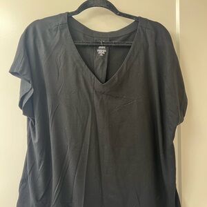 J. JILL BLACK LUXE SUPIMA PLEAT-BACK TEE SZ XLP